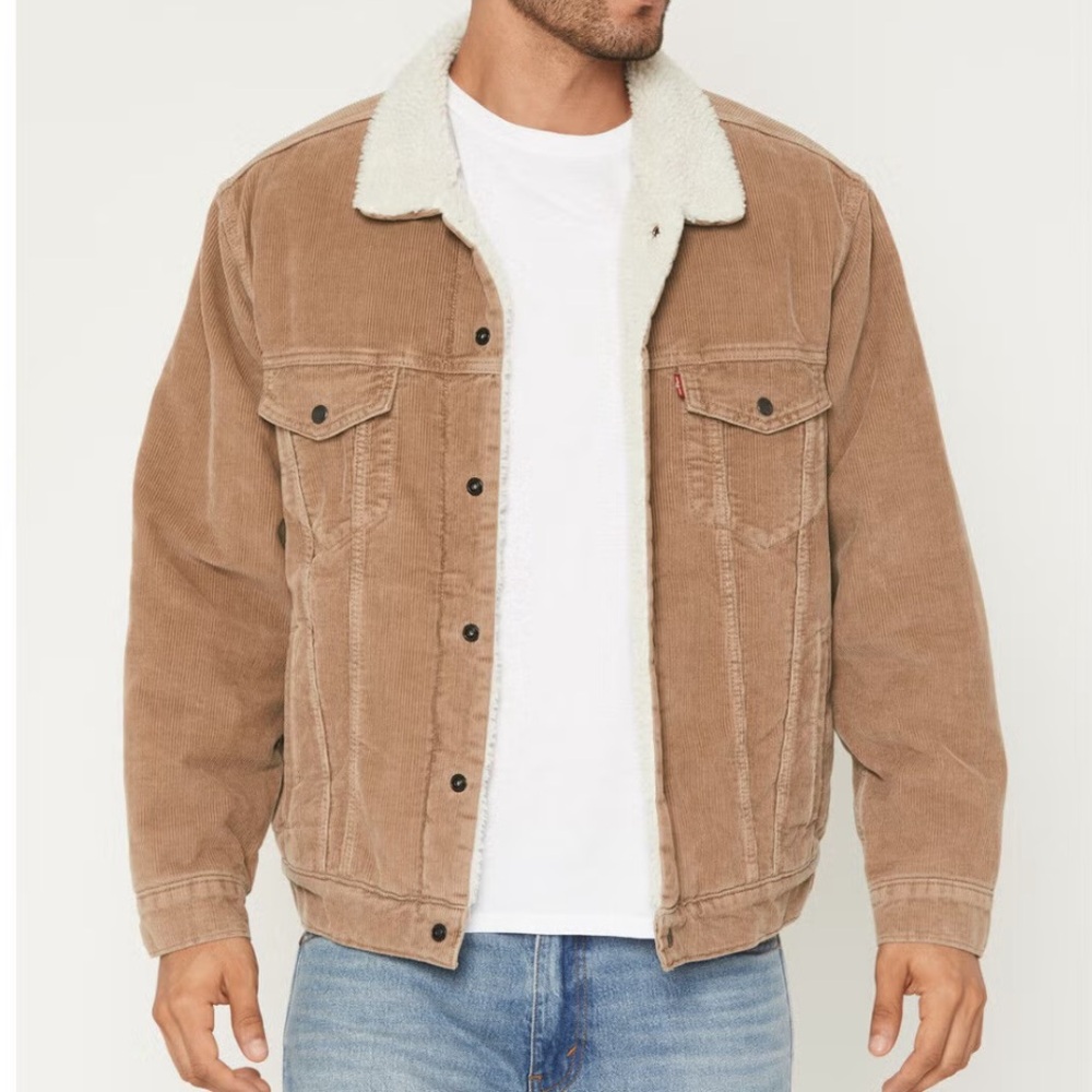 Levi's Premium Big E Sherpa Lined Trucker Jacket in a men's XXL